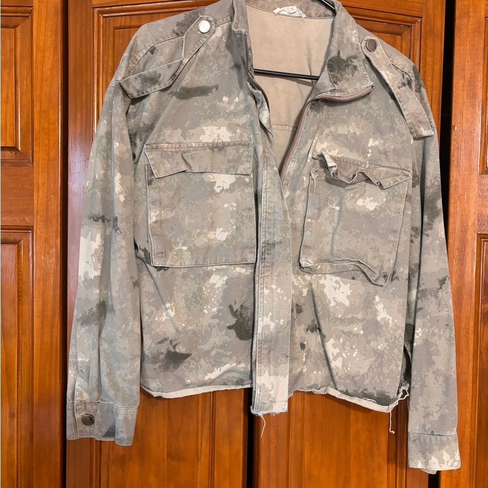 Mystree Beige Camouflage Jacket